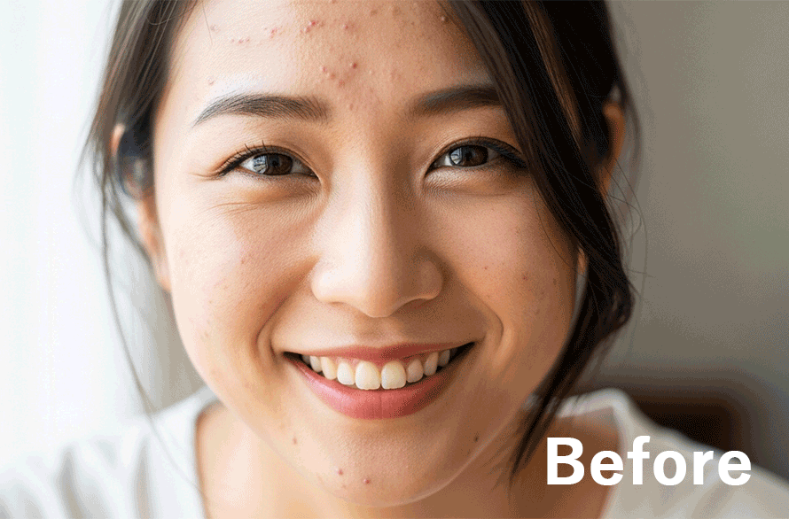 Photoshopによる人物のレタッチビフォーアフター