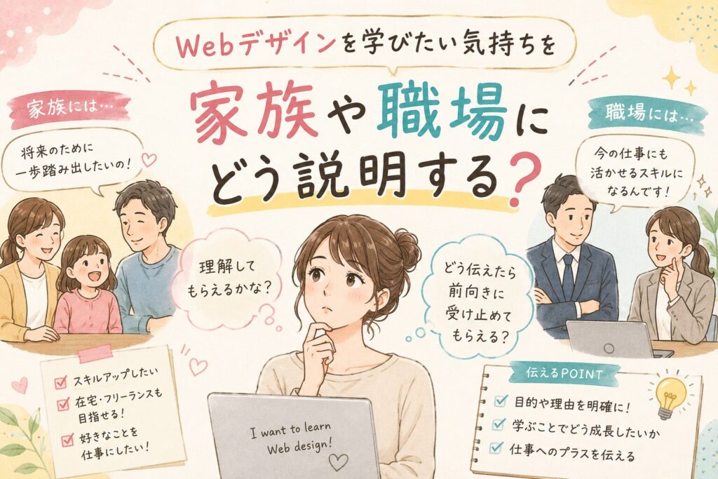Webデザインを学びたい気持ちを、家族や職場にどう説明する？　