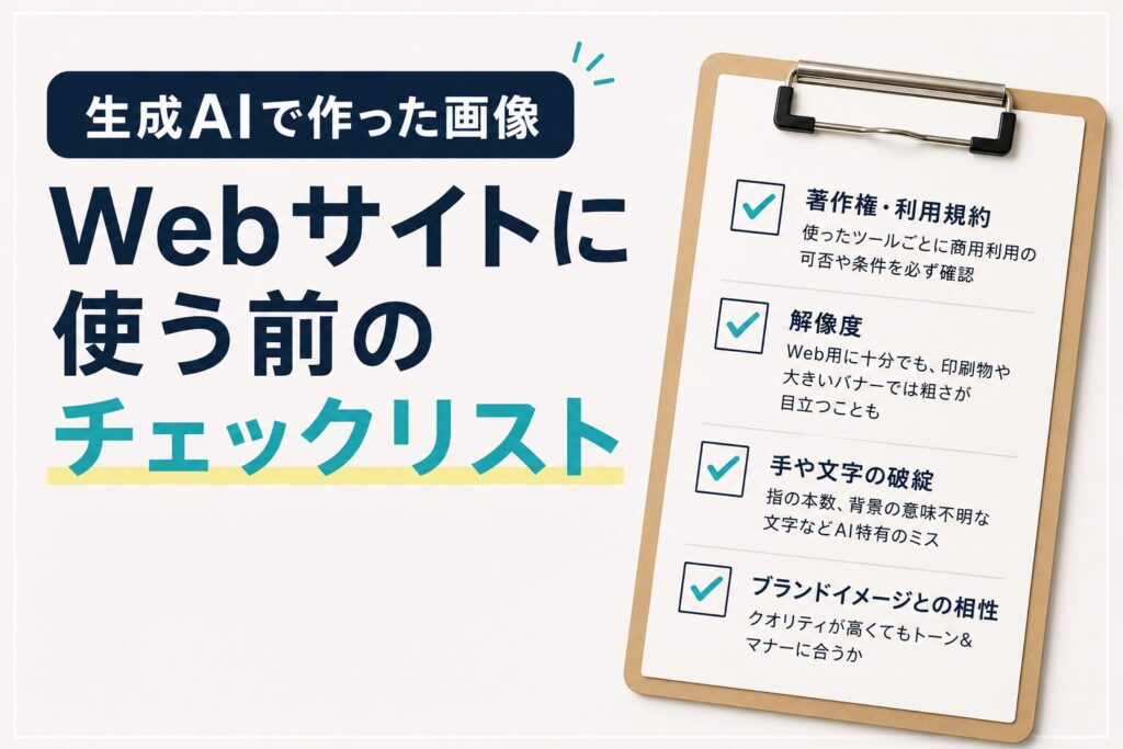 生成AIで作った画像をWebサイトに使う前のチェックリスト